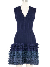 Alaia Navy Rib Knit Sleeveless Dress Dress arcadeshops.com