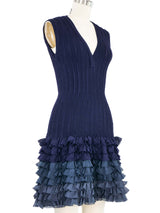 Alaia Navy Rib Knit Sleeveless Dress Dress arcadeshops.com