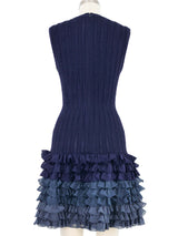 Alaia Navy Rib Knit Sleeveless Dress Dress arcadeshops.com