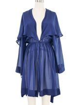 Alaia Blue Chiffon Mini Dress Dress arcadeshops.com
