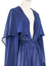 Alaia Blue Chiffon Mini Dress Dress arcadeshops.com