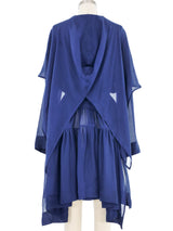 Alaia Blue Chiffon Mini Dress Dress arcadeshops.com
