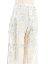 Gianfranco Ferre Metallic Bandana Organza Trousers Bottom arcadeshops.com