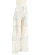 Gianfranco Ferre Metallic Bandana Organza Trousers Bottom arcadeshops.com
