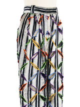 1991 Versace Velvet Pinstripe Cutout Trousers Bottom arcadeshops.com