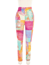 Issey Miyake Pleats Please Pastel Abstract Print Pants Bottom arcadeshops.com