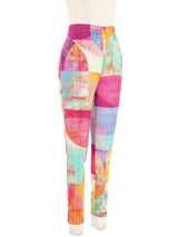 Issey Miyake Pleats Please Pastel Abstract Print Pants Bottom arcadeshops.com