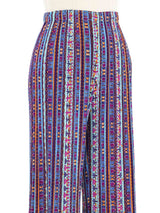 Issey Miyake Pleats Please Border Print Cropped Pants Bottom arcadeshops.com