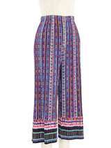 Issey Miyake Pleats Please Border Print Cropped Pants Bottom arcadeshops.com