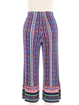 Issey Miyake Pleats Please Border Print Cropped Pants Bottom arcadeshops.com
