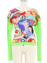 2001 Issey Miyake Pleats Please Face Print Top Top arcadeshops.com