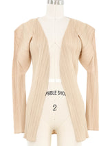 Issey Miyake Pleats Please Pale Sand Cardigan Top arcadeshops.com