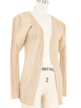 Issey Miyake Pleats Please Pale Sand Cardigan Top arcadeshops.com