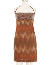 Missoni Sequined Metallic Knit Halter Dress Dress arcadeshops.com