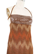 Missoni Sequined Metallic Knit Halter Dress Dress arcadeshops.com