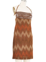 Missoni Sequined Metallic Knit Halter Dress Dress arcadeshops.com