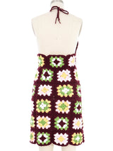 Crochet Granny Square Halter Dress Dress arcadeshops.com