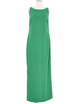 1980s Valentino Green Scoop Back Gown Dress arcadeshops.com