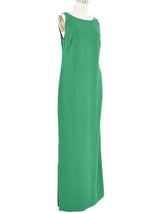 1980s Valentino Green Scoop Back Gown Dress arcadeshops.com