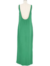 1980s Valentino Green Scoop Back Gown Dress arcadeshops.com