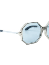 1970s Etched Silver Octagonal Sunglasses Accessory arcadeshops.com
