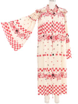 Ossie Clark Check Printed Open Front Dress Dress arcadeshops.com