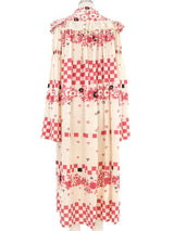 Ossie Clark Check Printed Open Front Dress Dress arcadeshops.com