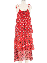 Ossie Clark Mixed Print Red Crepe Sundress Dress arcadeshops.com
