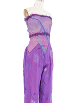 Zandra Rhodes Painted Chiffon Jumpsuit Suit arcadeshops.com