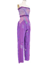 Zandra Rhodes Painted Chiffon Jumpsuit Suit arcadeshops.com
