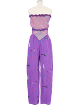 Zandra Rhodes Painted Chiffon Jumpsuit Suit arcadeshops.com