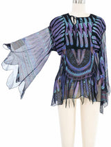 Zandra Rhodes Feather Print Chiffon Top Top arcadeshops.com