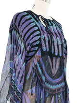 Zandra Rhodes Feather Print Chiffon Top Top arcadeshops.com