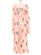 Ossie Clark Celia Birtwell Printed Pink Crepe Dress Dress arcadeshops.com