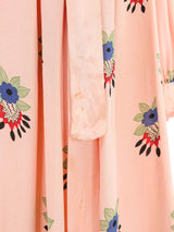 Ossie Clark Celia Birtwell Printed Pink Crepe Dress Dress arcadeshops.com