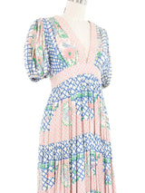 1970s Ossie Clark Celia Birtwell Floral Printed Dress Dress arcadeshops.com