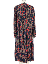 Ossie Clark Abstract Printed Navy Babydoll Dress Dress arcadeshops.com