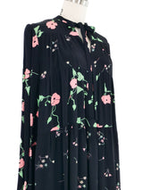 Ossie Clark Celia Birtwell Pop Art Floral Babydoll Dress Dress arcadeshops.com