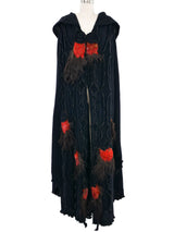 Diana Leslie Animal Rainbow Feather Applique Maxi Cape Dress arcadeshops.com