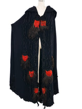 Diana Leslie Animal Rainbow Feather Applique Maxi Cape Dress arcadeshops.com
