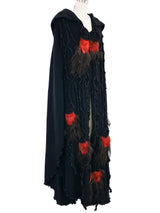 Diana Leslie Animal Rainbow Feather Applique Maxi Cape Dress arcadeshops.com