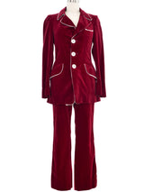 Granny Takes A Trip Burgundy Velvet Suit Suit arcadeshops.com