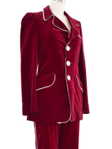 Granny Takes A Trip Burgundy Velvet Suit Suit arcadeshops.com
