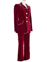 Granny Takes A Trip Burgundy Velvet Suit Suit arcadeshops.com