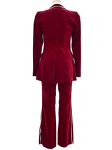 Granny Takes A Trip Burgundy Velvet Suit Suit arcadeshops.com