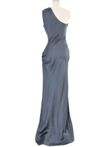 2005 Yeohlee Ink Satin One Shoulder Gown Dress arcadeshops.com