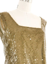 1998 Yeohlee Green Sequined Tank Top arcadeshops.com