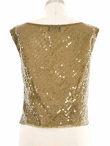 1998 Yeohlee Green Sequined Tank Top arcadeshops.com