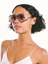 1970s Diane Von Furstenberg Drop Temple Sunglasses Accessory arcadeshops.com