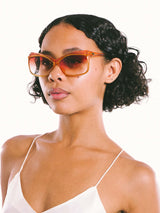 Christian Dior Peach Glitter Rectangular Sunglasses Accessory arcadeshops.com